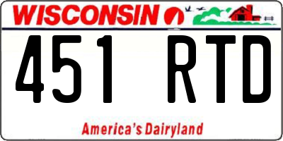 WI license plate 451RTD