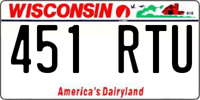 WI license plate 451RTU