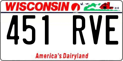 WI license plate 451RVE