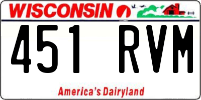 WI license plate 451RVM