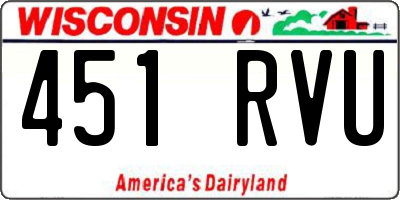 WI license plate 451RVU