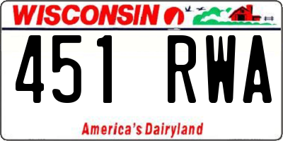 WI license plate 451RWA