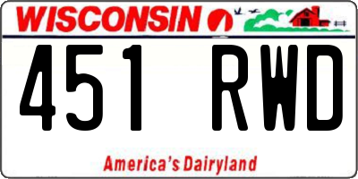 WI license plate 451RWD