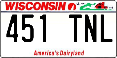 WI license plate 451TNL