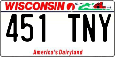 WI license plate 451TNY