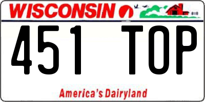 WI license plate 451TOP