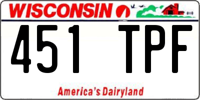 WI license plate 451TPF