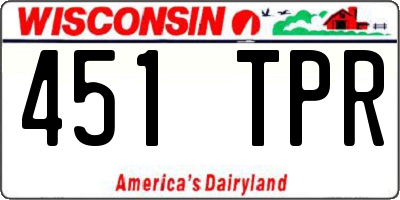 WI license plate 451TPR