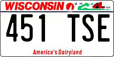 WI license plate 451TSE