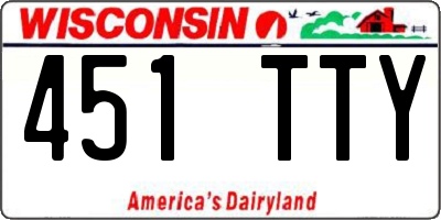 WI license plate 451TTY