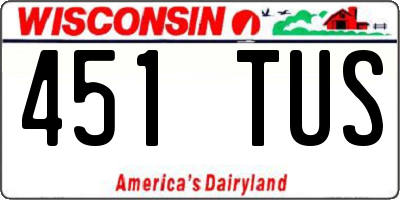 WI license plate 451TUS