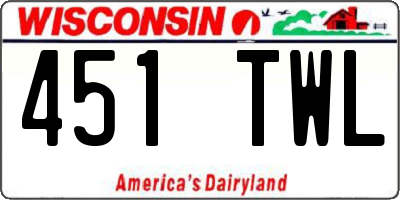 WI license plate 451TWL
