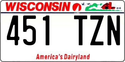 WI license plate 451TZN