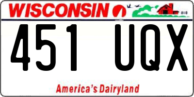 WI license plate 451UQX