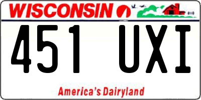 WI license plate 451UXI