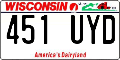 WI license plate 451UYD