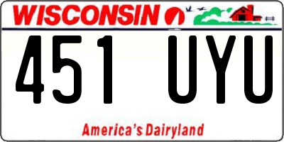 WI license plate 451UYU