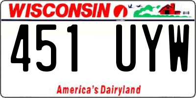 WI license plate 451UYW