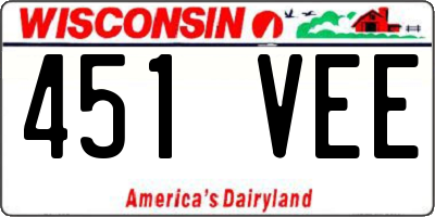 WI license plate 451VEE