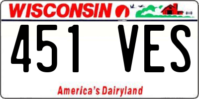 WI license plate 451VES