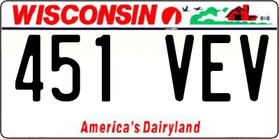WI license plate 451VEV