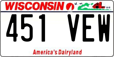 WI license plate 451VEW