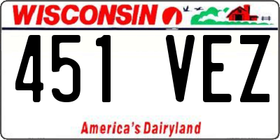 WI license plate 451VEZ