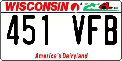 WI license plate 451VFB