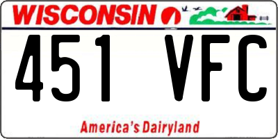 WI license plate 451VFC