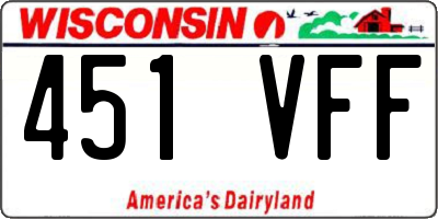 WI license plate 451VFF