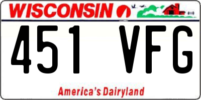 WI license plate 451VFG