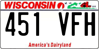 WI license plate 451VFH