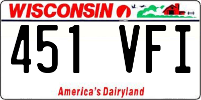 WI license plate 451VFI
