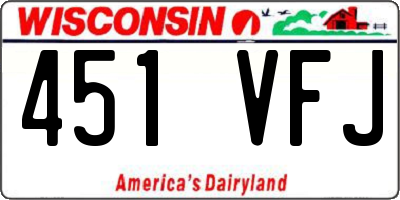 WI license plate 451VFJ