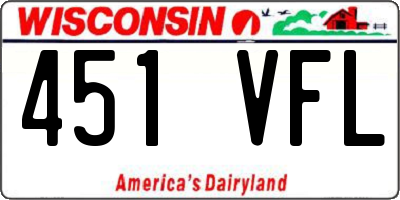 WI license plate 451VFL