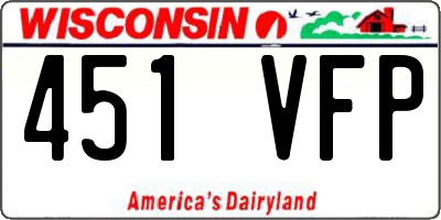 WI license plate 451VFP