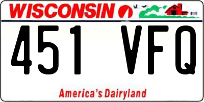 WI license plate 451VFQ