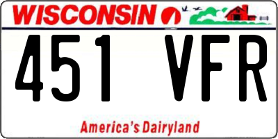 WI license plate 451VFR