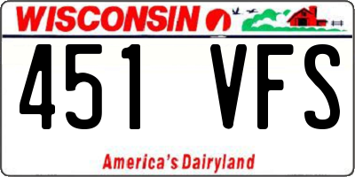 WI license plate 451VFS