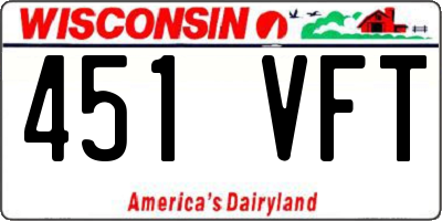 WI license plate 451VFT
