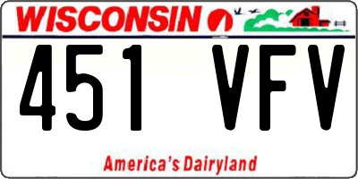 WI license plate 451VFV