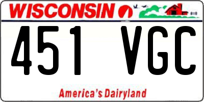 WI license plate 451VGC