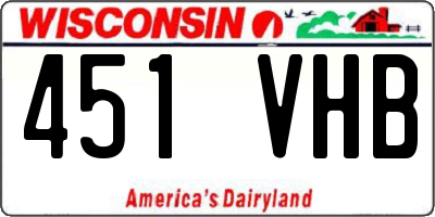 WI license plate 451VHB