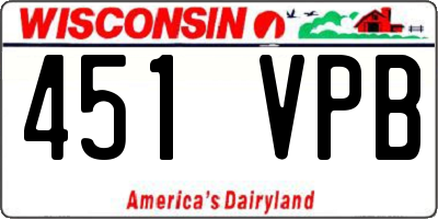WI license plate 451VPB