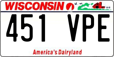 WI license plate 451VPE