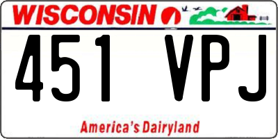 WI license plate 451VPJ