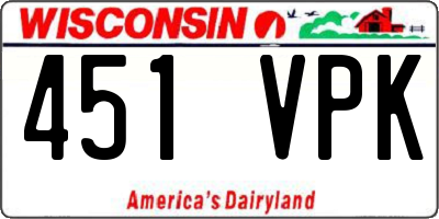 WI license plate 451VPK