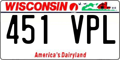 WI license plate 451VPL
