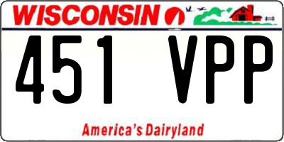 WI license plate 451VPP