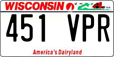 WI license plate 451VPR